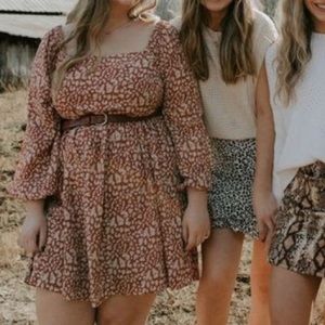 Boutique Burnt Orange Printed Dress 1X